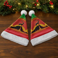 Ethiopia Christmas Santa Hat with Mountain Gazelle Sunset Ethiopian Flag Colors and Tribal Pattern Design - Wonder Print Shop