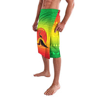 Ethiopia Christmas Lavalava with Mountain Gazelle Sunset Ethiopian Flag Colors and Tribal Pattern Design - Wonder Print Shop