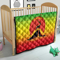 Ethiopia Christmas Quilt with Mountain Gazelle Sunset Ethiopian Flag Colors and Tribal Pattern Design - Wonder Print Shop
