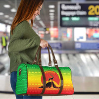 Ethiopia Christmas Travel Bag with Mountain Gazelle Sunset Ethiopian Flag Colors and Tribal Pattern Design - Wonder Print Shop