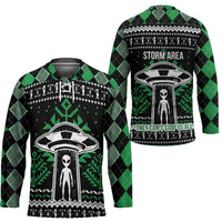 Alien Christmas Hockey Jersey Xmas Holiday Patterns - Wonder Print Shop