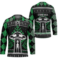 Alien Christmas Hockey Jersey Xmas Holiday Patterns - Wonder Print Shop
