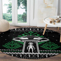 Alien Christmas Round Carpet Xmas Holiday Patterns - Wonder Print Shop