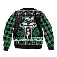 Alien Christmas Sleeve Zip Bomber Jacket Xmas Holiday Patterns - Wonder Print Shop