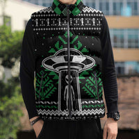 Alien Christmas Sleeveless Puffer Jacket Xmas Holiday Patterns - Wonder Print Shop