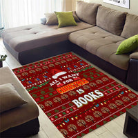 All I Want For Christmas Is Books Christmas Area Rug Xmas Holiday Patterns - Wonder Print Shop