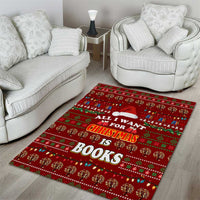 All I Want For Christmas Is Books Christmas Area Rug Xmas Holiday Patterns - Wonder Print Shop