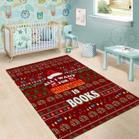 All I Want For Christmas Is Books Christmas Area Rug Xmas Holiday Patterns - Wonder Print Shop