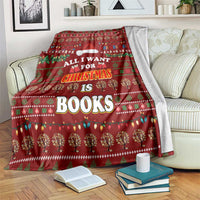 All I Want For Christmas Is Books Christmas Blanket Xmas Holiday Patterns - Wonder Print Shop