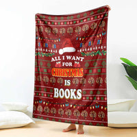 All I Want For Christmas Is Books Christmas Blanket Xmas Holiday Patterns - Wonder Print Shop