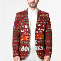 All I Want For Christmas Is Books Christmas Blazer Xmas Holiday Patterns - Wonder Print Shop