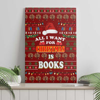 All I Want For Christmas Is Books Christmas Canvas Wall Art Xmas Holiday Patterns - Wonder Print Shop