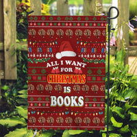 All I Want For Christmas Is Books Christmas Garden Flag Xmas Holiday Patterns - Wonder Print Shop