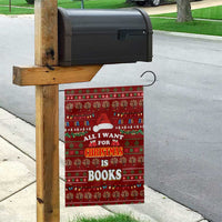 All I Want For Christmas Is Books Christmas Garden Flag Xmas Holiday Patterns - Wonder Print Shop