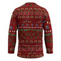 All I Want For Christmas Is Books Christmas Hockey Jersey Xmas Holiday Patterns - Wonder Print Shop