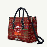 All I Want For Christmas Is Books Christmas Leather Bag Xmas Holiday Patterns - Wonder Print Shop