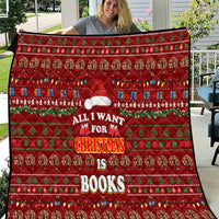 All I Want For Christmas Is Books Christmas Quilt Xmas Holiday Patterns - Wonder Print Shop