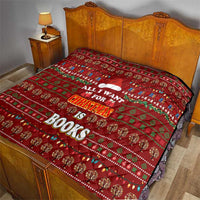 All I Want For Christmas Is Books Christmas Quilt Xmas Holiday Patterns - Wonder Print Shop