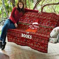 All I Want For Christmas Is Books Christmas Quilt Xmas Holiday Patterns - Wonder Print Shop