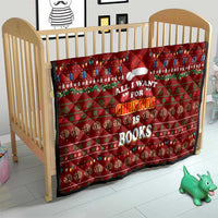 All I Want For Christmas Is Books Christmas Quilt Xmas Holiday Patterns - Wonder Print Shop