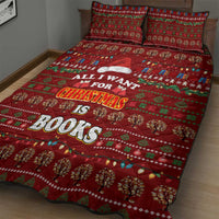 All I Want For Christmas Is Books Christmas Quilt Bed Set Xmas Holiday Patterns - Wonder Print Shop