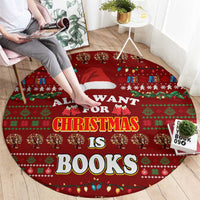 All I Want For Christmas Is Books Christmas Round Carpet Xmas Holiday Patterns - Wonder Print Shop