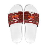 All I Want For Christmas Is Books Christmas Slide Sandals Xmas Holiday Patterns - Wonder Print Shop
