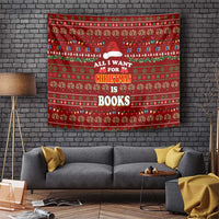 All I Want For Christmas Is Books Christmas Tapestry Xmas Holiday Patterns - Wonder Print Shop