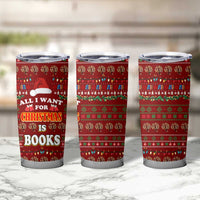 All I Want For Christmas Is Books Christmas Tumbler Cup Xmas Holiday Patterns - Wonder Print Shop