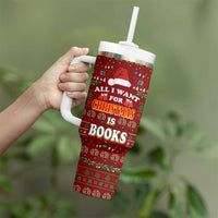 All I Want For Christmas Is Books Christmas Tumbler With Handle Xmas Holiday Patterns - Wonder Print Shop