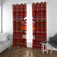 All I Want For Christmas Is Books Christmas Window Curtain Xmas Holiday Patterns - Wonder Print Shop