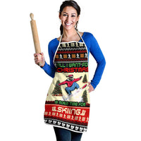 All I Want For Christmas Is Skiing Christmas Apron Xmas Holiday Patterns - Wonder Print Shop