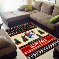 All I Want For Christmas Is Skiing Christmas Area Rug Xmas Holiday Patterns - Wonder Print Shop