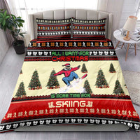 All I Want For Christmas Is Skiing Christmas Bedding Set Xmas Holiday Patterns - Wonder Print Shop