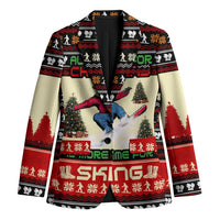 All I Want For Christmas Is Skiing Christmas Blazer Xmas Holiday Patterns - Wonder Print Shop