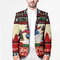 All I Want For Christmas Is Skiing Christmas Blazer Xmas Holiday Patterns - Wonder Print Shop