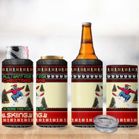 All I Want For Christmas Is Skiing Christmas 4 in 1 Can Cooler Tumbler Xmas Holiday Patterns - Wonder Print Shop