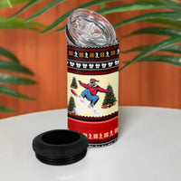 All I Want For Christmas Is Skiing Christmas 4 in 1 Can Cooler Tumbler Xmas Holiday Patterns - Wonder Print Shop