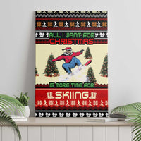 All I Want For Christmas Is Skiing Christmas Canvas Wall Art Xmas Holiday Patterns - Wonder Print Shop