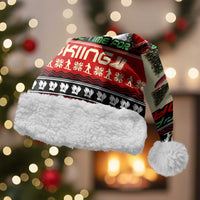 All I Want For Christmas Is Skiing Christmas Santa Hat Xmas Holiday Patterns - Wonder Print Shop
