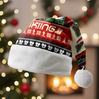 All I Want For Christmas Is Skiing Christmas Santa Hat Xmas Holiday Patterns - Wonder Print Shop
