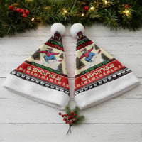All I Want For Christmas Is Skiing Christmas Santa Hat Xmas Holiday Patterns - Wonder Print Shop