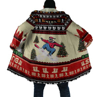 All I Want For Christmas Is Skiing Christmas Cloak Xmas Holiday Patterns - Wonder Print Shop
