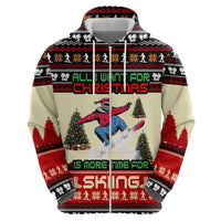 All I Want For Christmas Is Skiing Christmas Hoodie Xmas Holiday Patterns - Wonder Print Shop