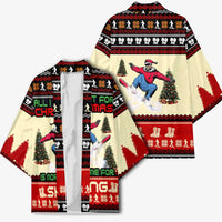All I Want For Christmas Is Skiing Christmas Kimono Xmas Holiday Patterns - Wonder Print Shop