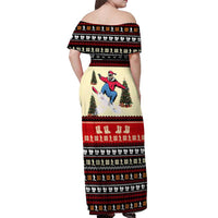 All I Want For Christmas Is Skiing Christmas Off Shoulder Maxi Dress Xmas Holiday Patterns - Wonder Print Shop