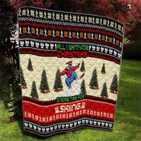 All I Want For Christmas Is Skiing Christmas Quilt Xmas Holiday Patterns - Wonder Print Shop