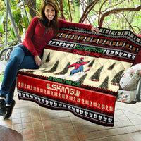 All I Want For Christmas Is Skiing Christmas Quilt Xmas Holiday Patterns - Wonder Print Shop