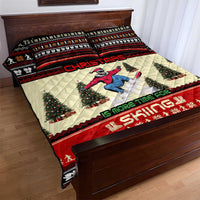 All I Want For Christmas Is Skiing Christmas Quilt Bed Set Xmas Holiday Patterns - Wonder Print Shop