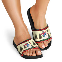 All I Want For Christmas Is Skiing Christmas Slide Sandals Xmas Holiday Patterns - Wonder Print Shop